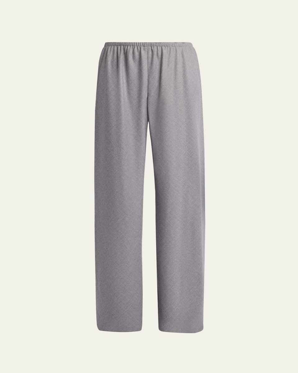 Gala Wool Wide-Leg Pull-On Pants
